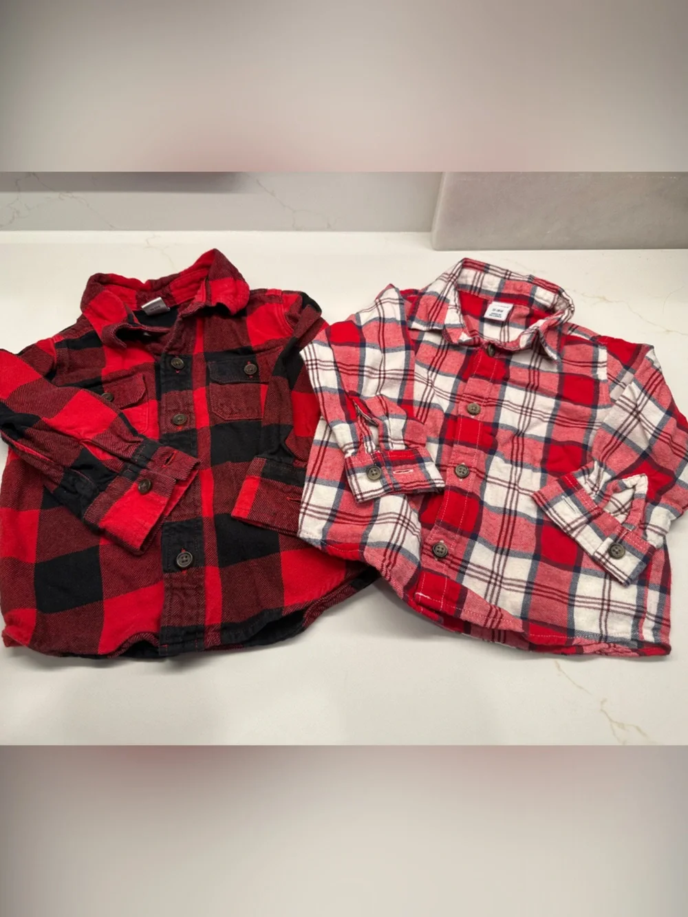 Set of 2 Old Navy Baby Button-Down flannel Shirts 18 mo